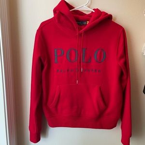 POLO Red Soft Hoodie- WORN ONCE great condition